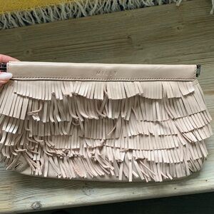 NWT Milly “Nikki” Dusty Pink Fringe Clutch